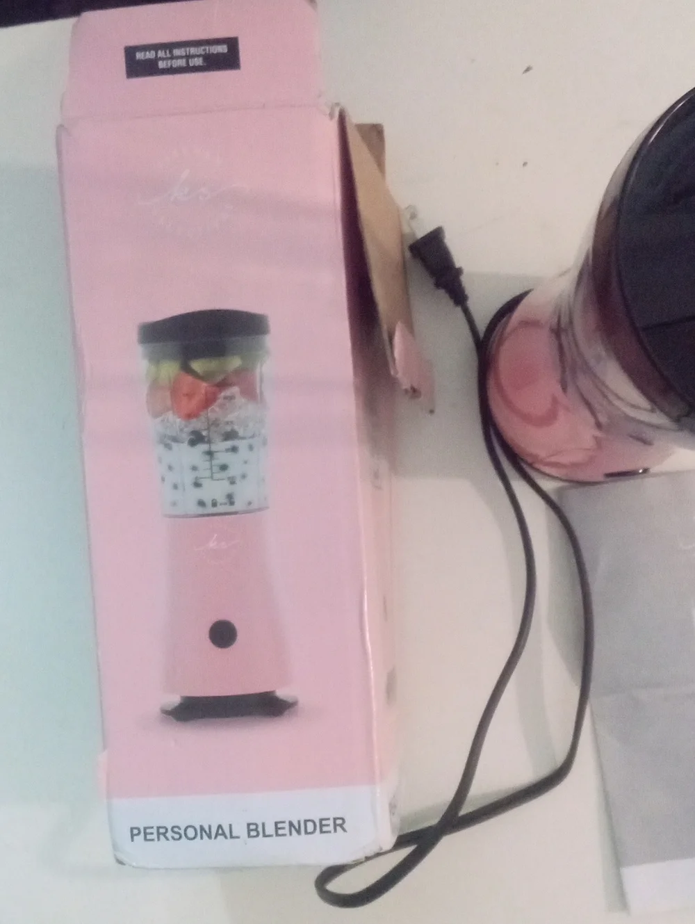 Pink Personal Blender with Travel Lid